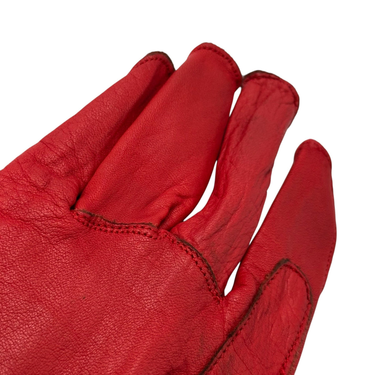 20471120 97SS "IBO" Rubber Coated Leather Gloves Red