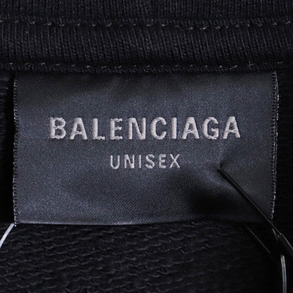 BALENCIAGA SKATER HOODIE Distressed Patch Black Size 2