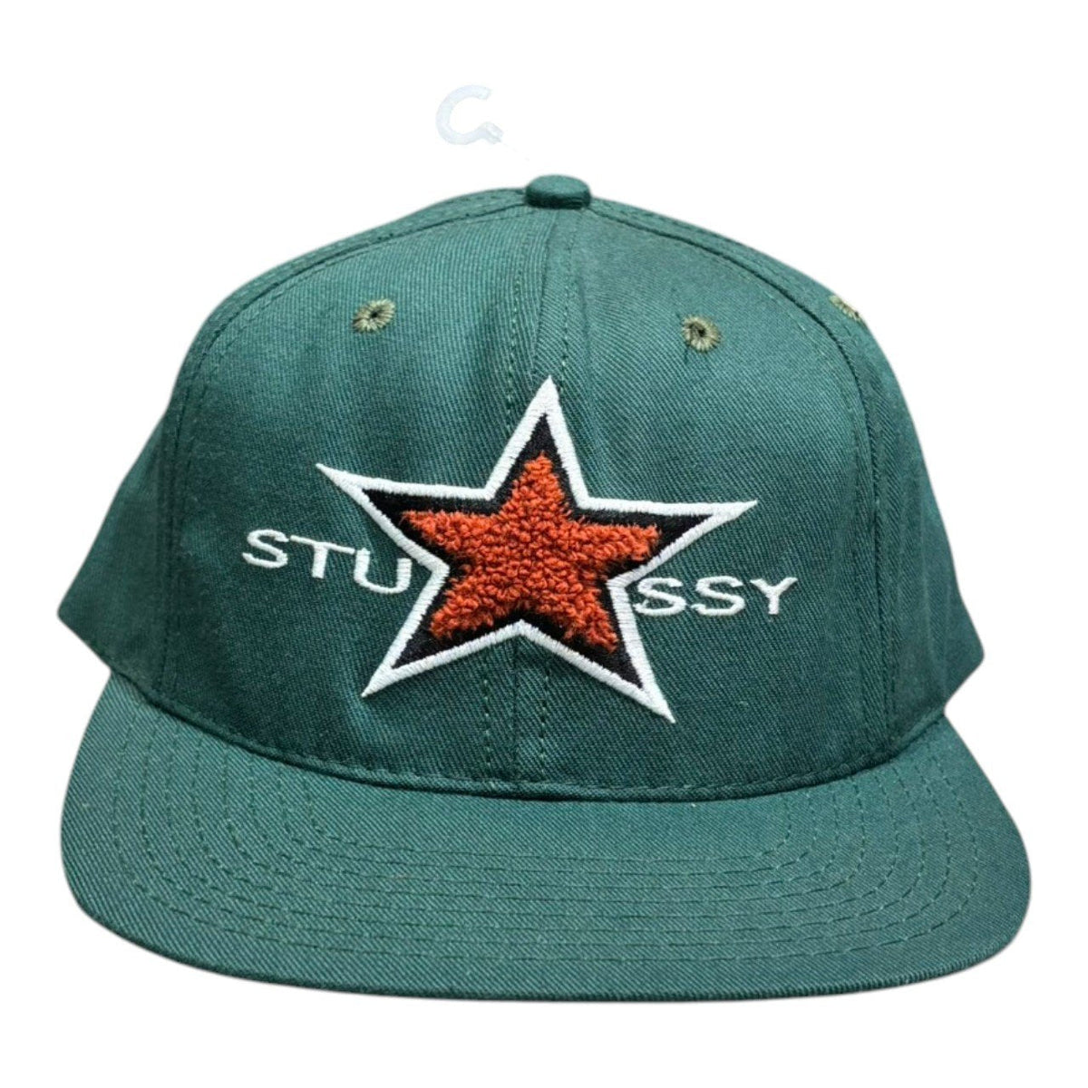 STUSSY 90s USA "STAR" Logo Snapback Cap Green Deadstock