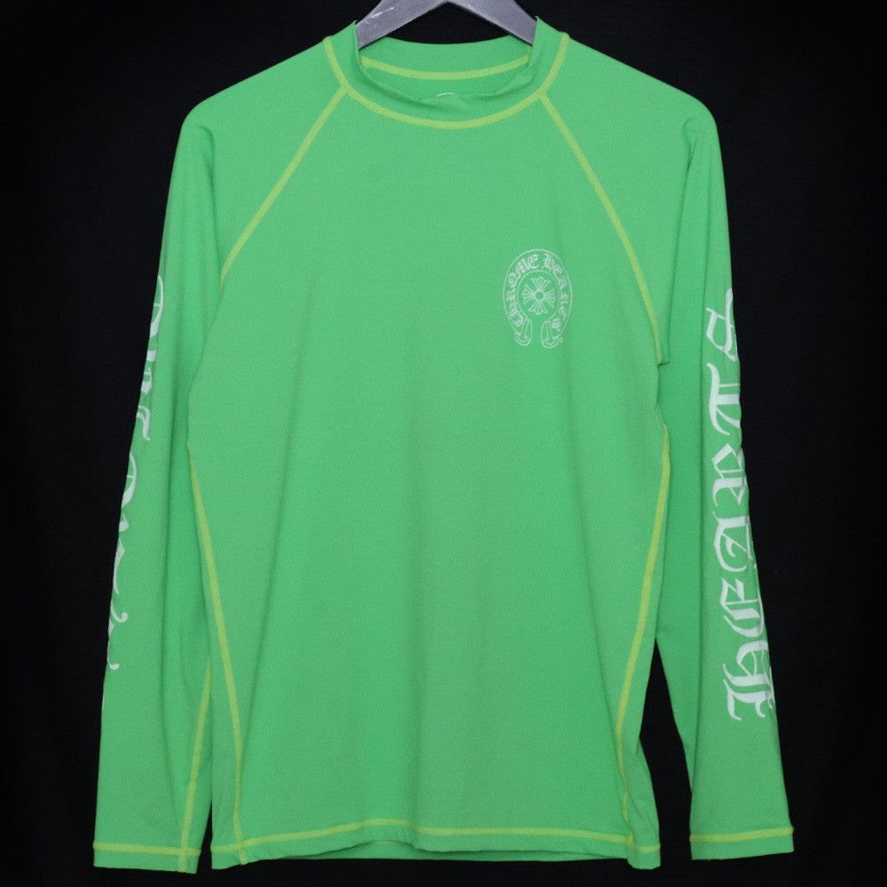 Chrome Hearts Green Side CH Logo Print Rush Guard Size M