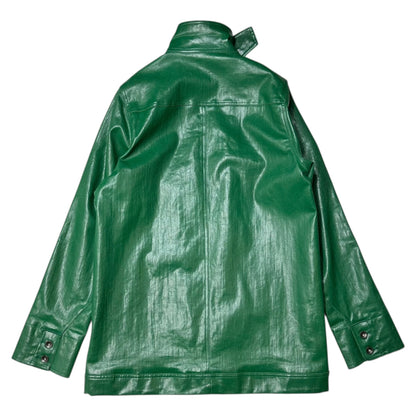 Rick Owens DRKSHDW 18SS Coated Zip Denim Jacket Green Size S