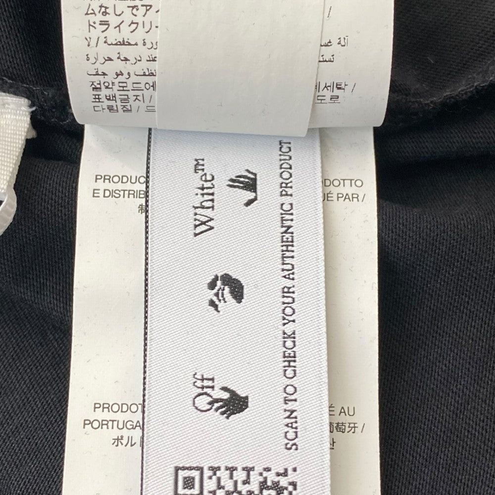 OFF-WHITE OFF STAMP Wide Logo Print Long Sleeve T-Shirt Black Size L