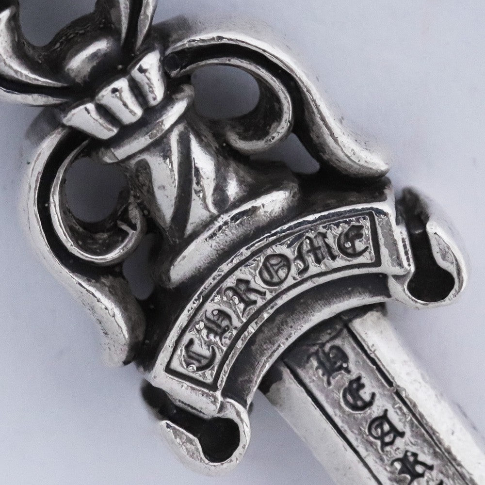 CHROME HEARTS Double Dagger Pendant Necklace Silver Size F