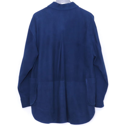 PORTER CLASSIC Suede Leather Shirt Buttons Blue Jacket Size 1