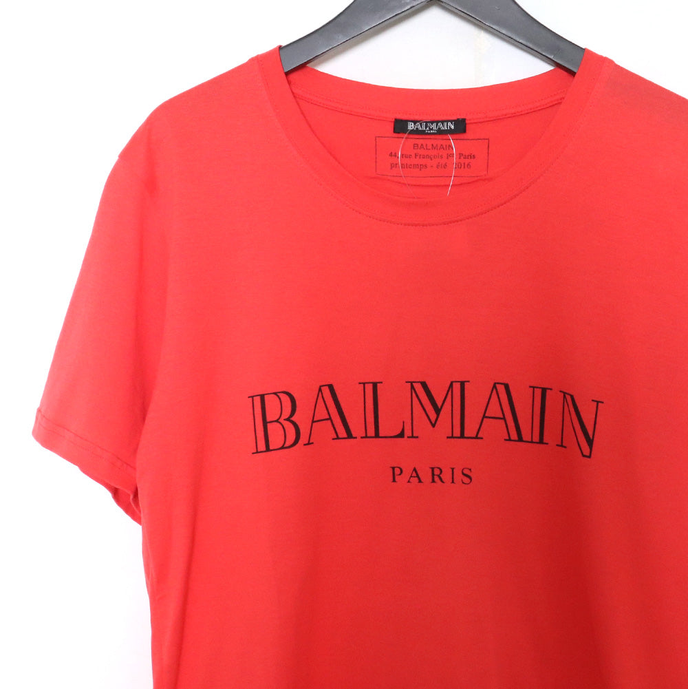 BALMAIN Front Logo T-Shirt Red Size L