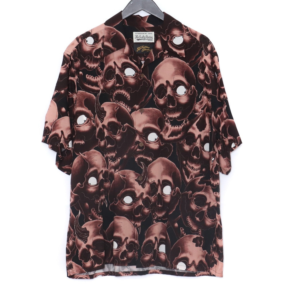 WACKO MARIA 56 TATTOO HAWAIIAN SHIRT Brown Size L
