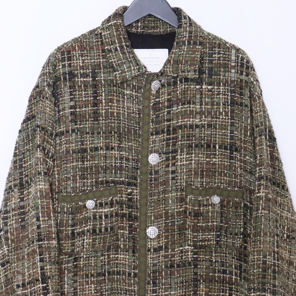 READYMADE 21AW Khaki Tweed Shirt Jacket Size 1