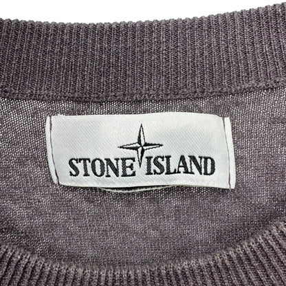 STONE ISLAND 19SS Linen Sleeve Line Crew Knit T-Shirt Size L
