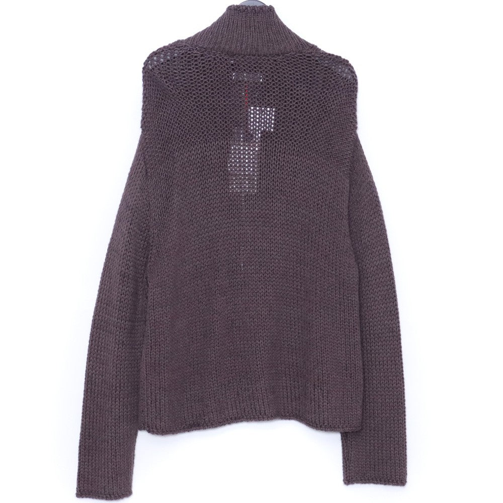 ENCOMING 22AW High Neck Zip Knit Blouson Brown Size M