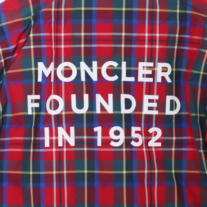 MONCLER Tartan Check Nylon Jacket Red Size 0