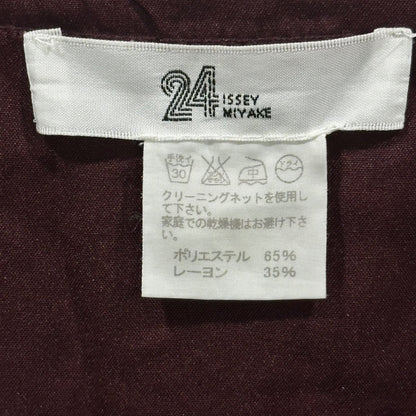 24 ISSEY MIYAKE 11AW Pleated Crinkle Dress Bordeaux Size 2