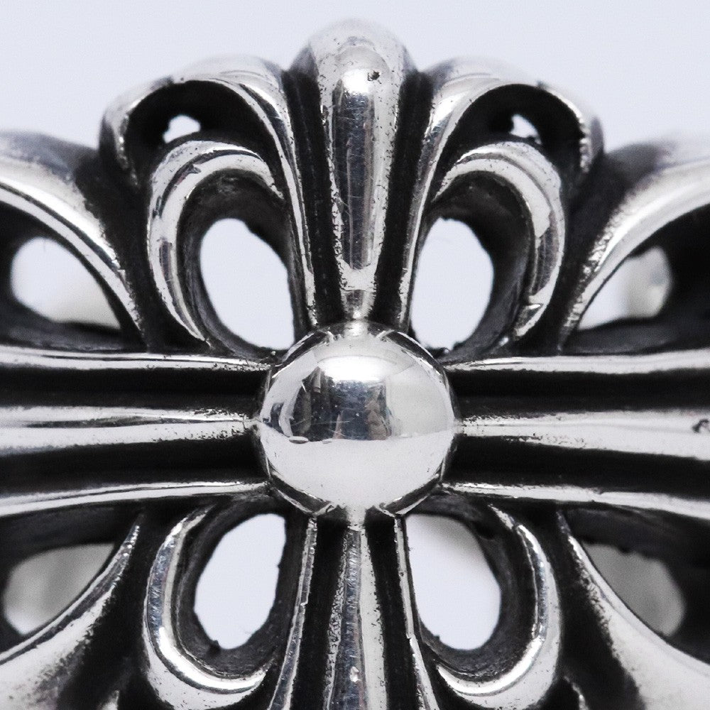 CHROME HEARTS Double Floral Cross Ring Silver Size ONE SIZE