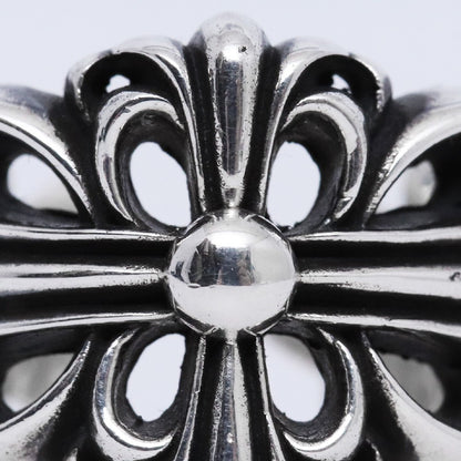 CHROME HEARTS Double Floral Cross Ring Silver Size ONE SIZE