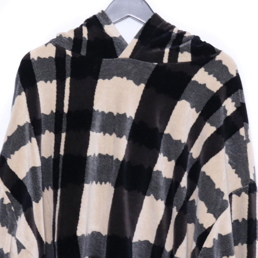 A.F ARTEFACT Velour Jacquard Pullover Hoodie Black Size 1