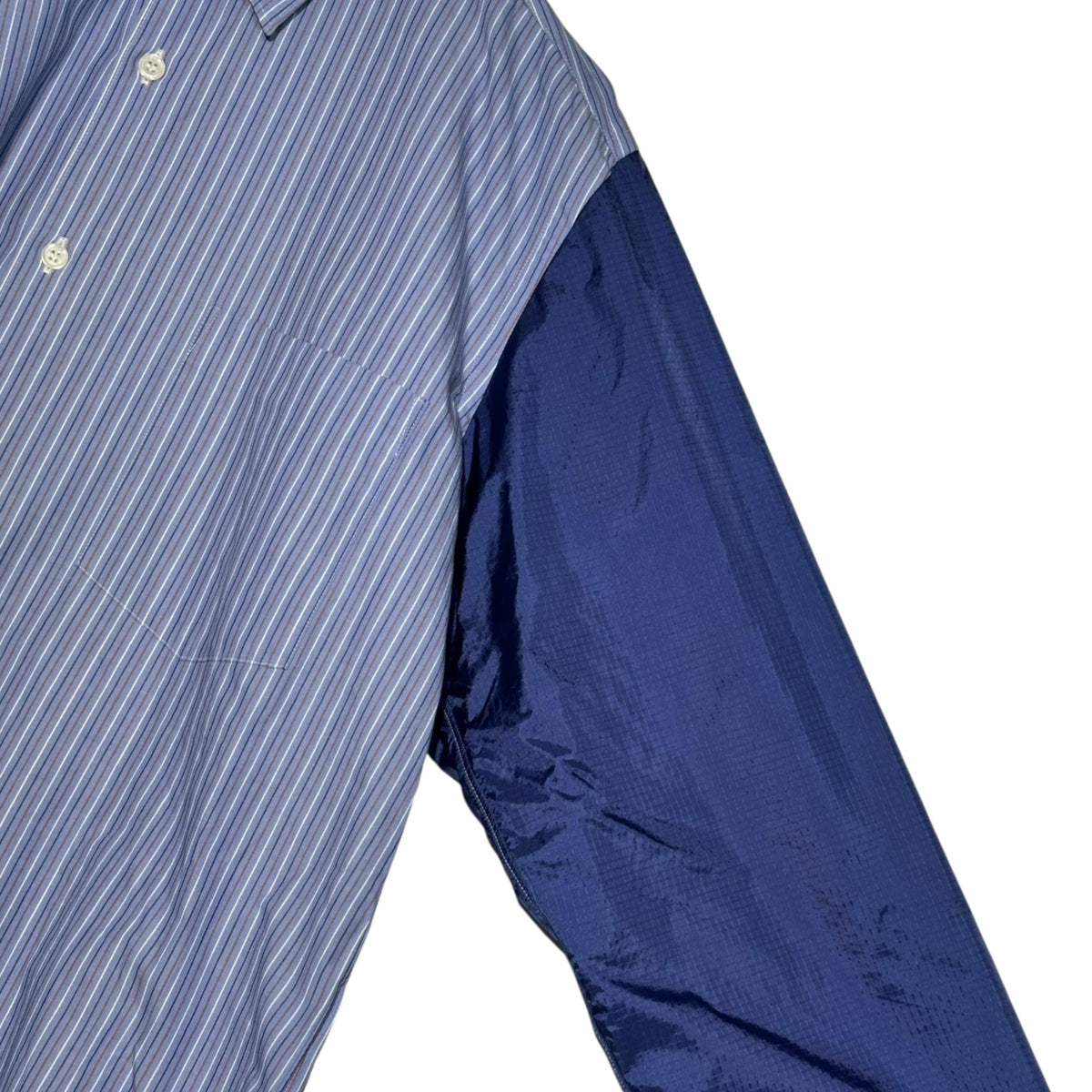 COMME des GARCONS HOMME 05SS Nylon Sleeve Shirt Blue Size M
