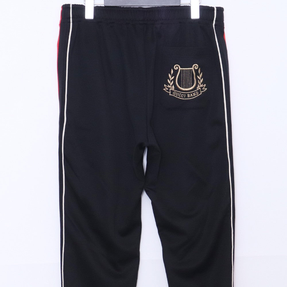 GUCCI Web Stripe Track Pants Black Red Size S