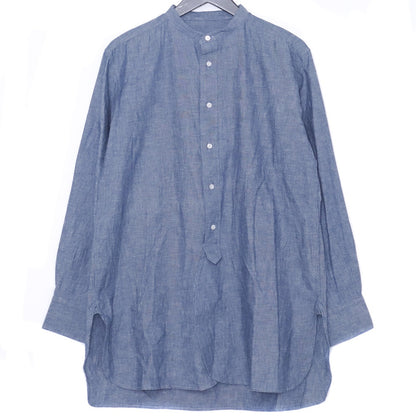 SUS-SOUS Chambray Band Collar Button Up Shirt Blue Size 5