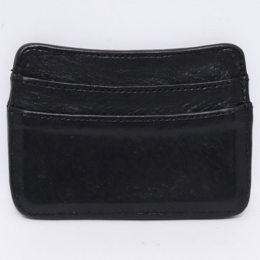 CHROME HEARTS Black Double Side Leather Card Holder Card Case Size F