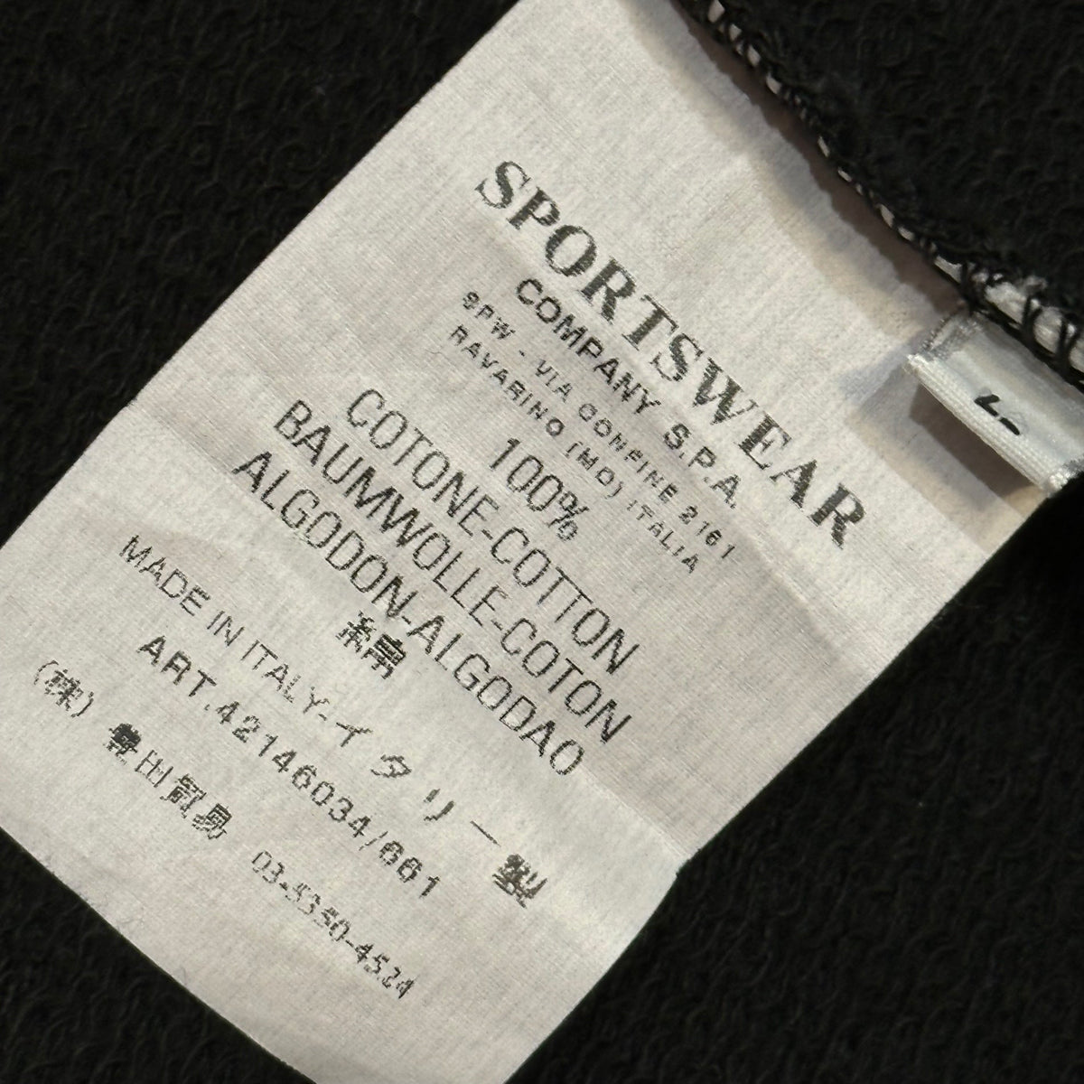 STONE ISLAND 05SS Paul Harvey Logo Sweatshirt Black Size L