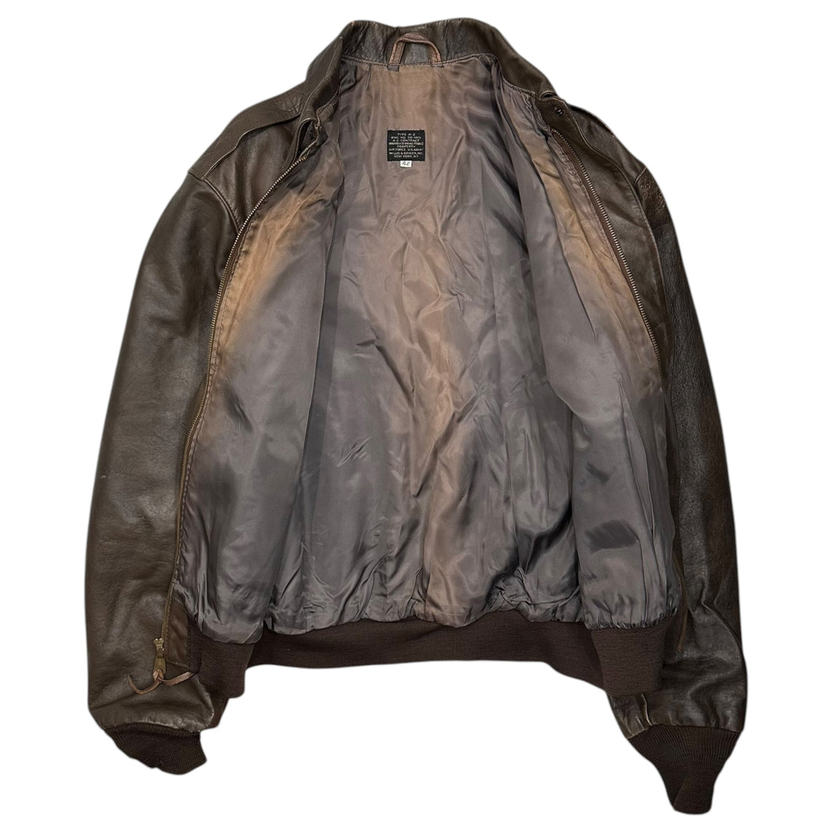 Willis&Geiger 90s USA Made Type A-2 Jacket Brown Size 42