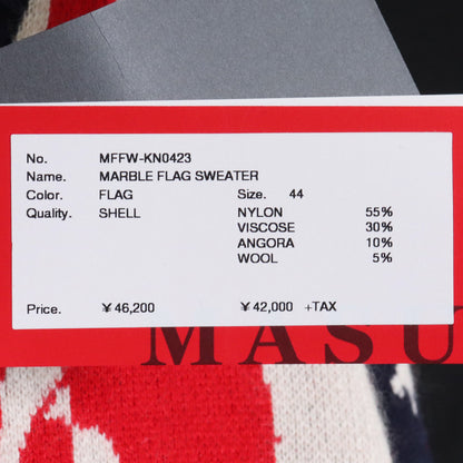 MASU 23AW Marble Flag Knit Sweater Multi Size 44