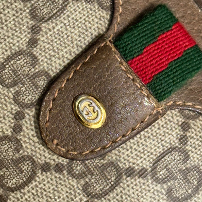 GUCCI Vintage GG Plus Sherry Line Leather Bag