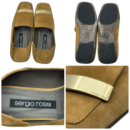 Sergio Rossi 23SS Metal Plate Loafers Beige Size 5 1/2