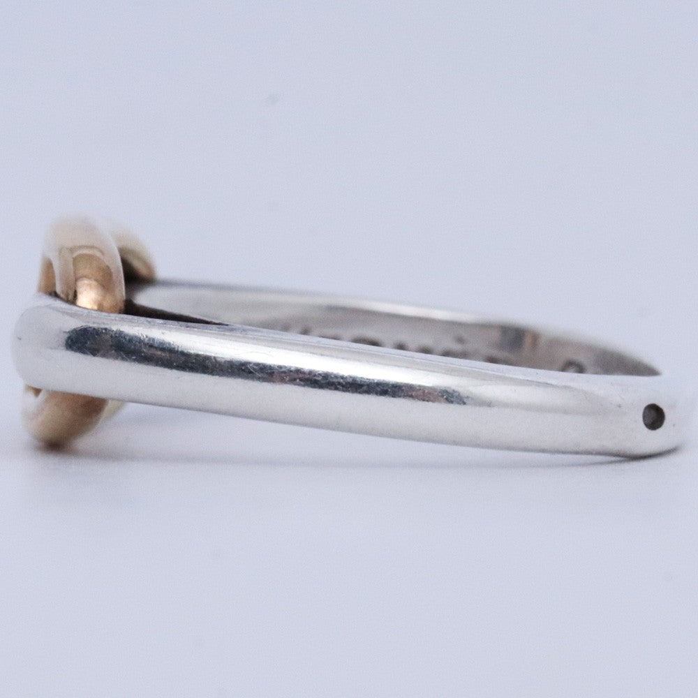 HERMES Vintage 70s Chaine d'Ancre Gold Silver Ring Size ONE SIZE