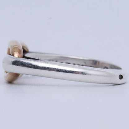 HERMES Vintage 70s Chaine d'Ancre Gold Silver Ring Size ONE SIZE