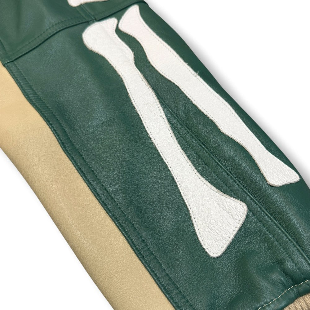 AVIREX MLVINCE Leather Jacket Green Size L