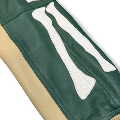 AVIREX MLVINCE Leather Jacket Green Size L