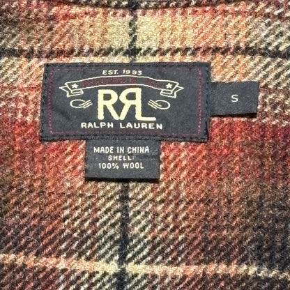 RRL Ombre Plaid Wool Hunting Jacket Red Beige Size S