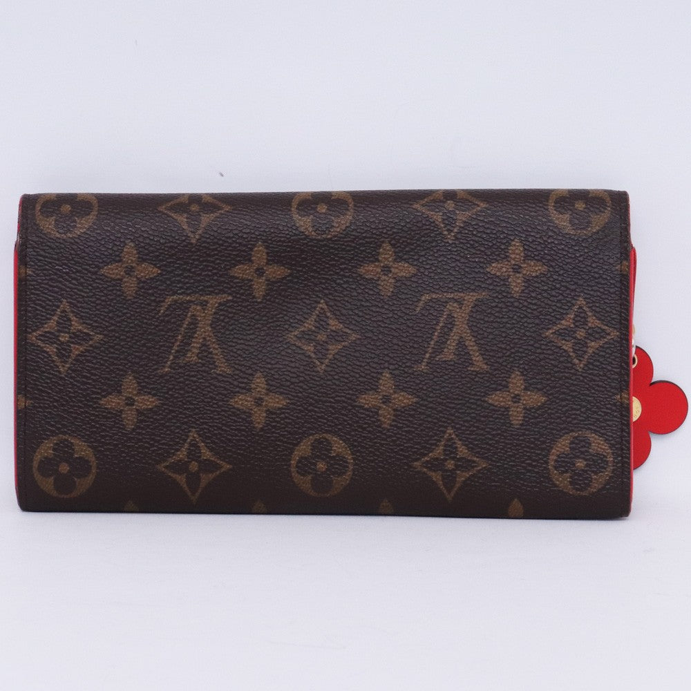 LOUIS VUITTON Monogram Flower Emily Wallet Brown Size F