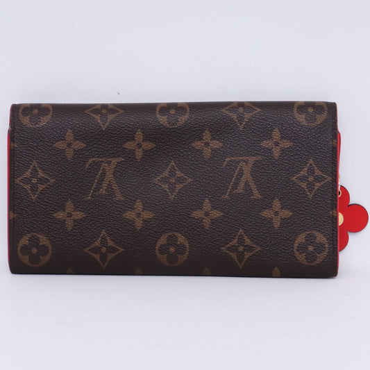 LOUIS VUITTON Monogram Flower Emily Wallet Brown Size F
