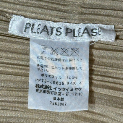 PLEATS PLEASE Mesh Pleated Long-Sleeve Top Size 4