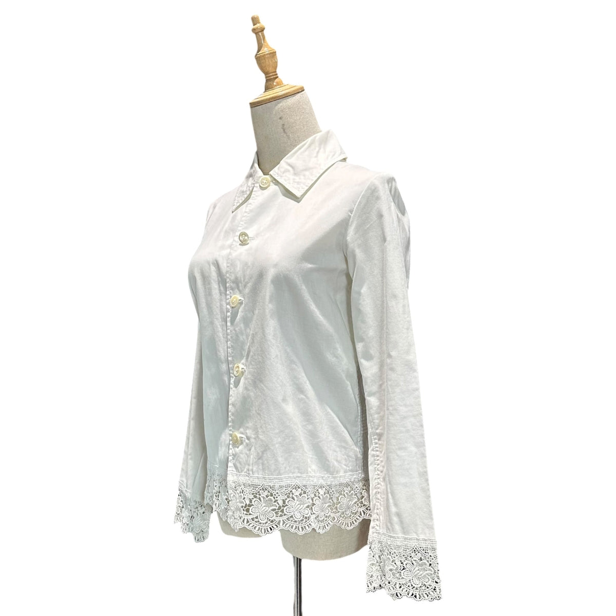 tricot COMME des GARCONS 03SS Lace Cotton Shirt White Size S