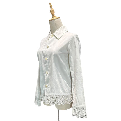 tricot COMME des GARCONS 03SS Lace Cotton Shirt White Size S