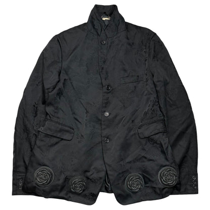 BLACK COMME des GARCONS 17AW Rose-Embellished Jacket Size XL