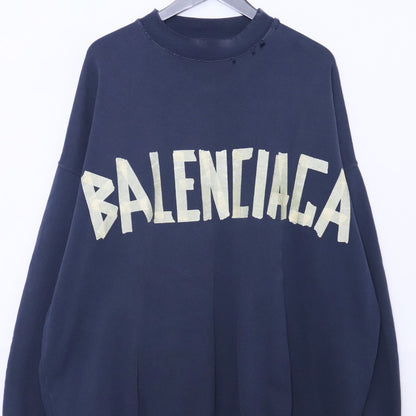 BALENCIAGA 23AW Tape Type Long Sleeve T-Shirt Navy Size L