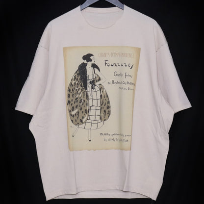 CROMAGNON Antique Print T-shirt Ecru Size 1