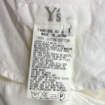 Y's Oversized Open Collar Shirt Dress White Size 1