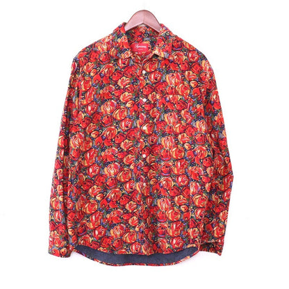 SUPREME 18AW Roses Corduroy Shirt Red Size M