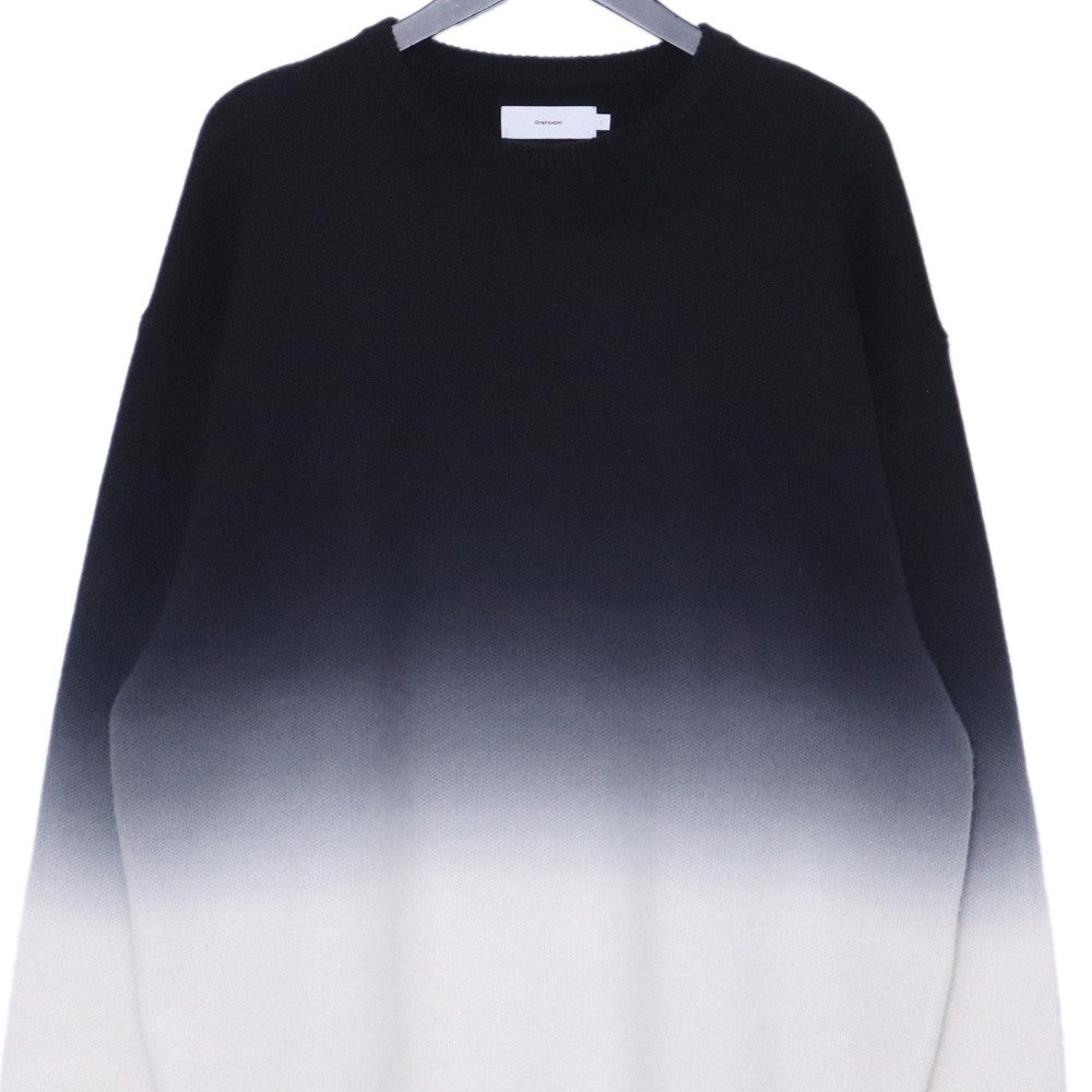 GRAPHPAPER 25AW Gradient Dyed Wool Knit Black/White Size 1