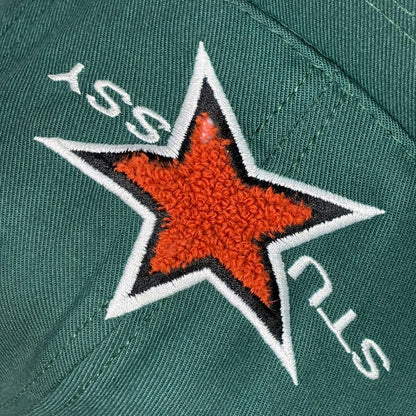 STUSSY 90s USA "STAR" Logo Snapback Cap Green Deadstock