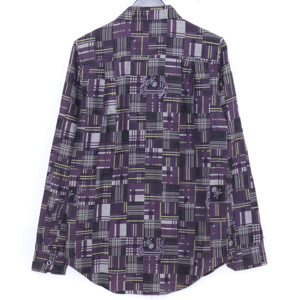 MASTERMIND JAPAN Radiance Skull Jacquard Shirt Purple Size S