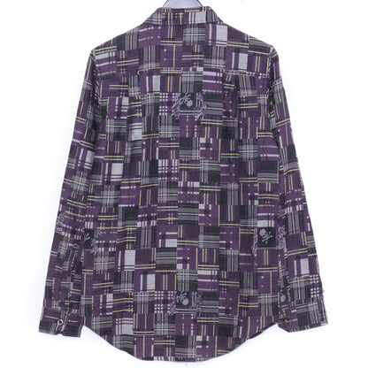 MASTERMIND JAPAN Radiance Skull Jacquard Shirt Purple Size S