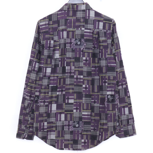 MASTERMIND JAPAN Radiance Skull Jacquard Shirt Purple Size S