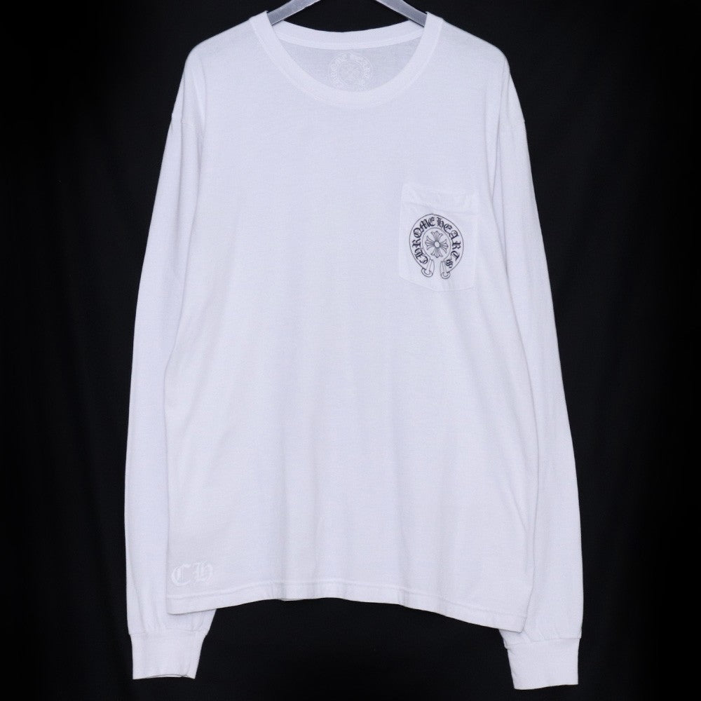 CHROME HEARTS LA Horseshoe Logo Long T-Shirt White Size XL