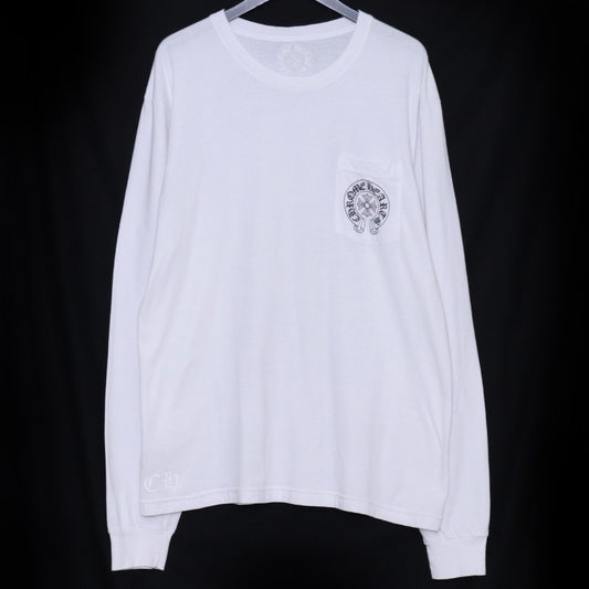 CHROME HEARTS LA Horseshoe Logo Long T-Shirt White Size XL