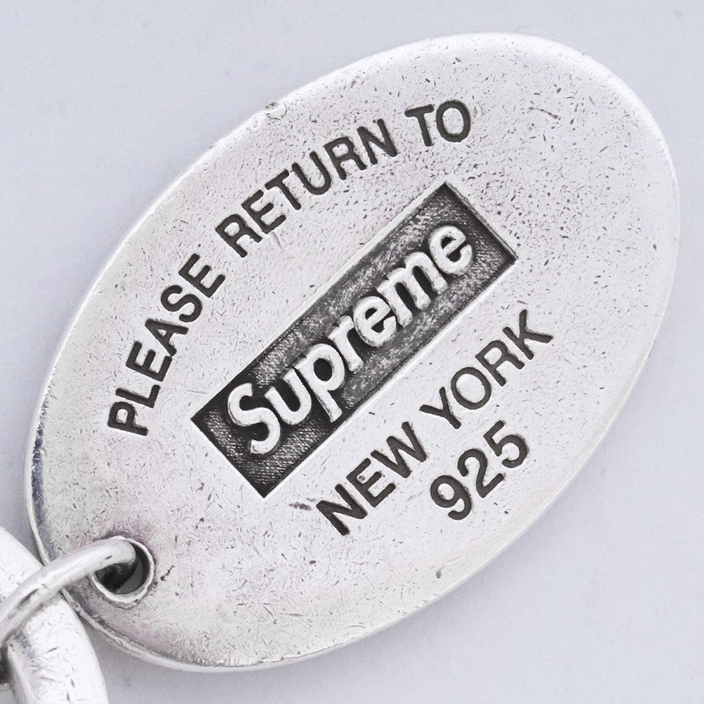 SUPREME x TIFFANY&CO. 21AW Oval Tag Keyring Silver Size F